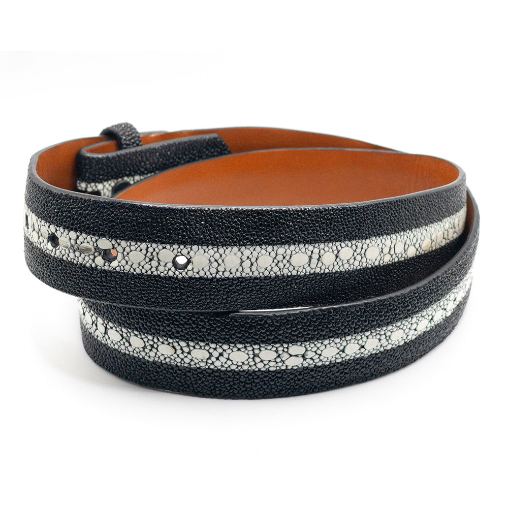 Black Multi-Spine Stingray Belt Strap