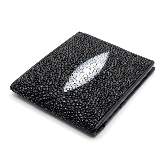 Exterior of the black stingray wallet.