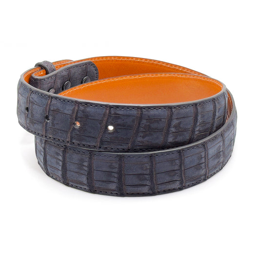 Black suede alligator blet strap.