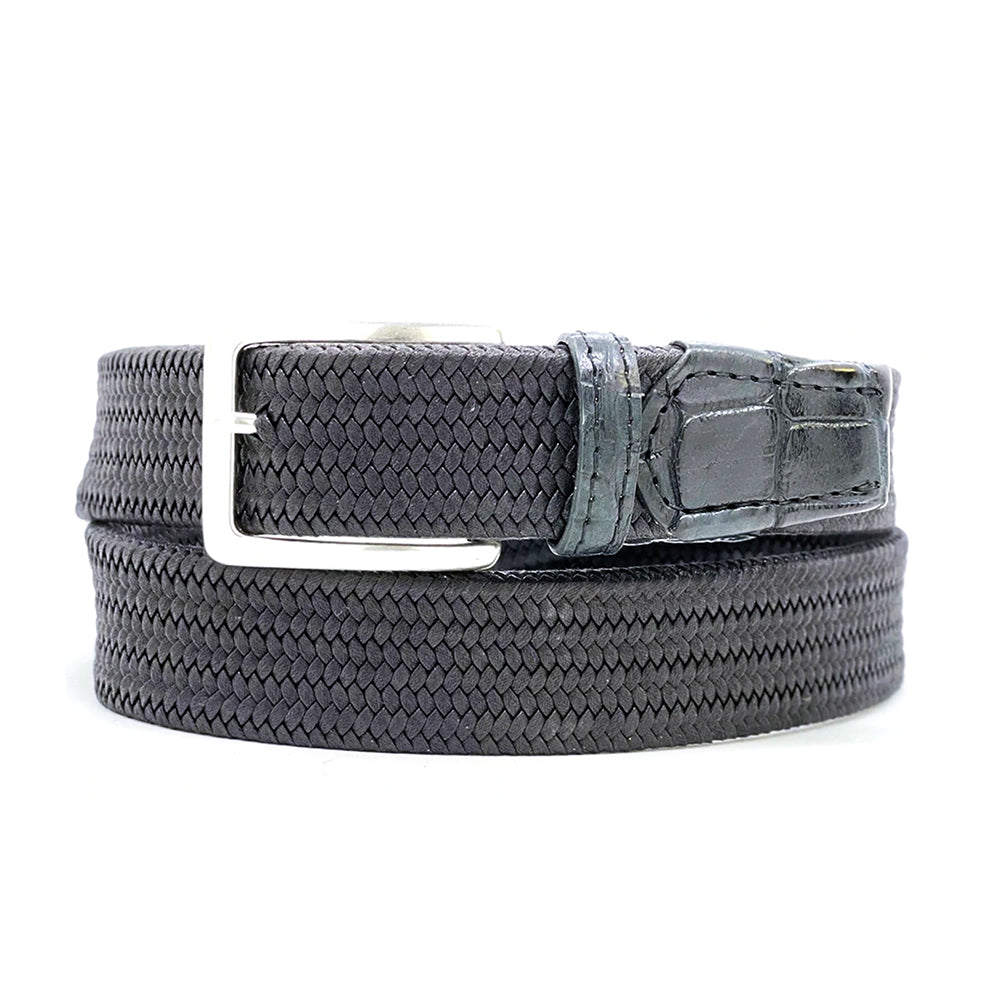 Black Nylon Braided Belt