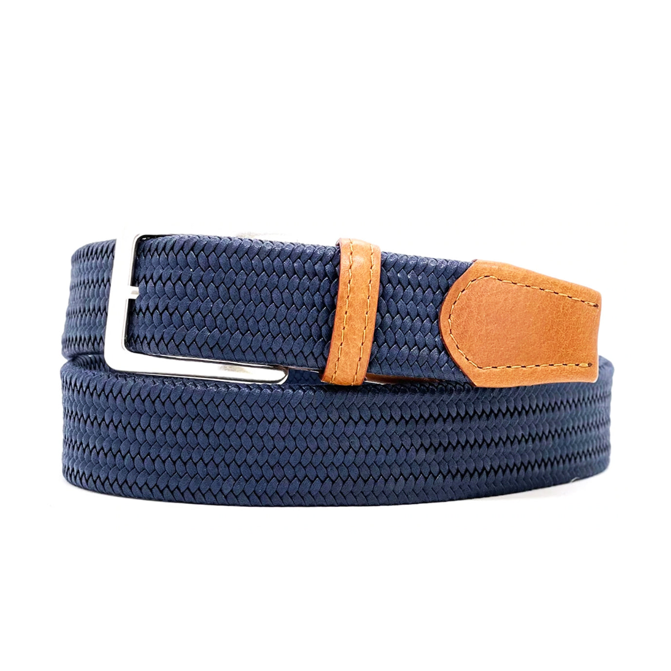 Navy Blue/Tan Calf Beaded Belt