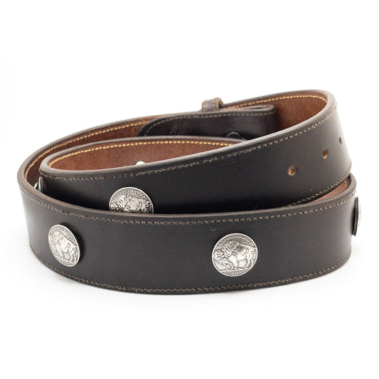 Brown Buffalo Nickels Leather Belt Strap