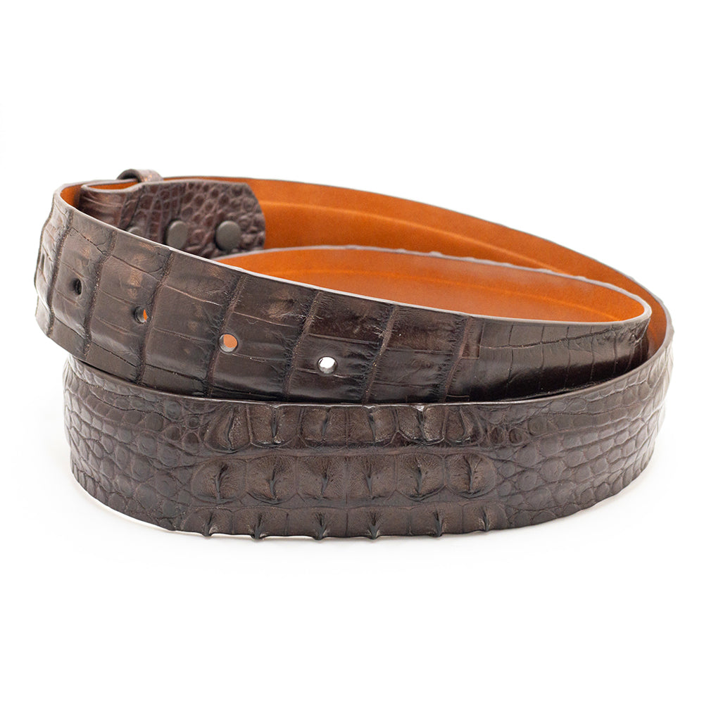 Brown Horn-back Alligator Belt Staps