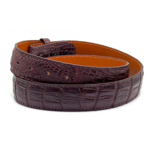 Burgundy Nile Crocodile Belt Straps
