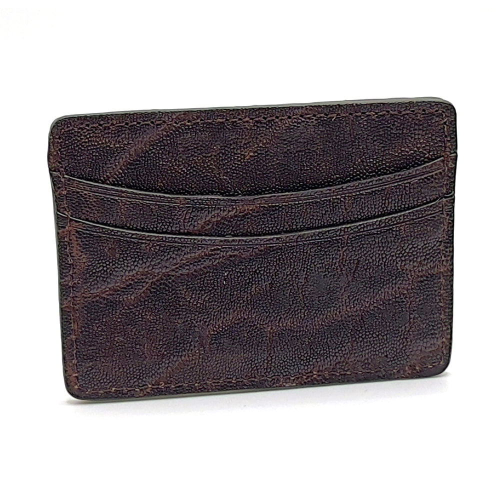 Chocolate elephant leather card case.