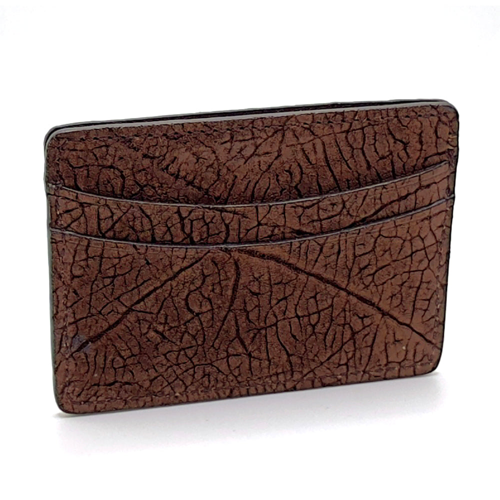 Chocolate hippo leather card case.