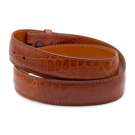 Cognac Nile Crocodile Belt Straps
