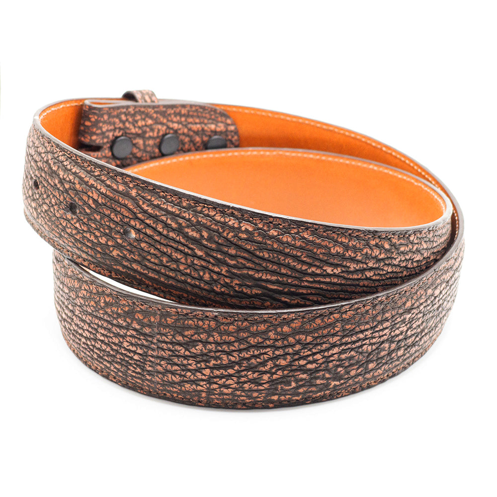 Cognac Nubuck Sharkskin Belt Strap