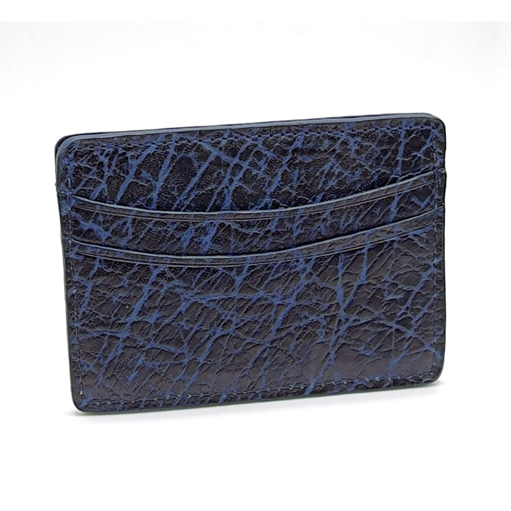 Dark denim elephant leather carrd case.
