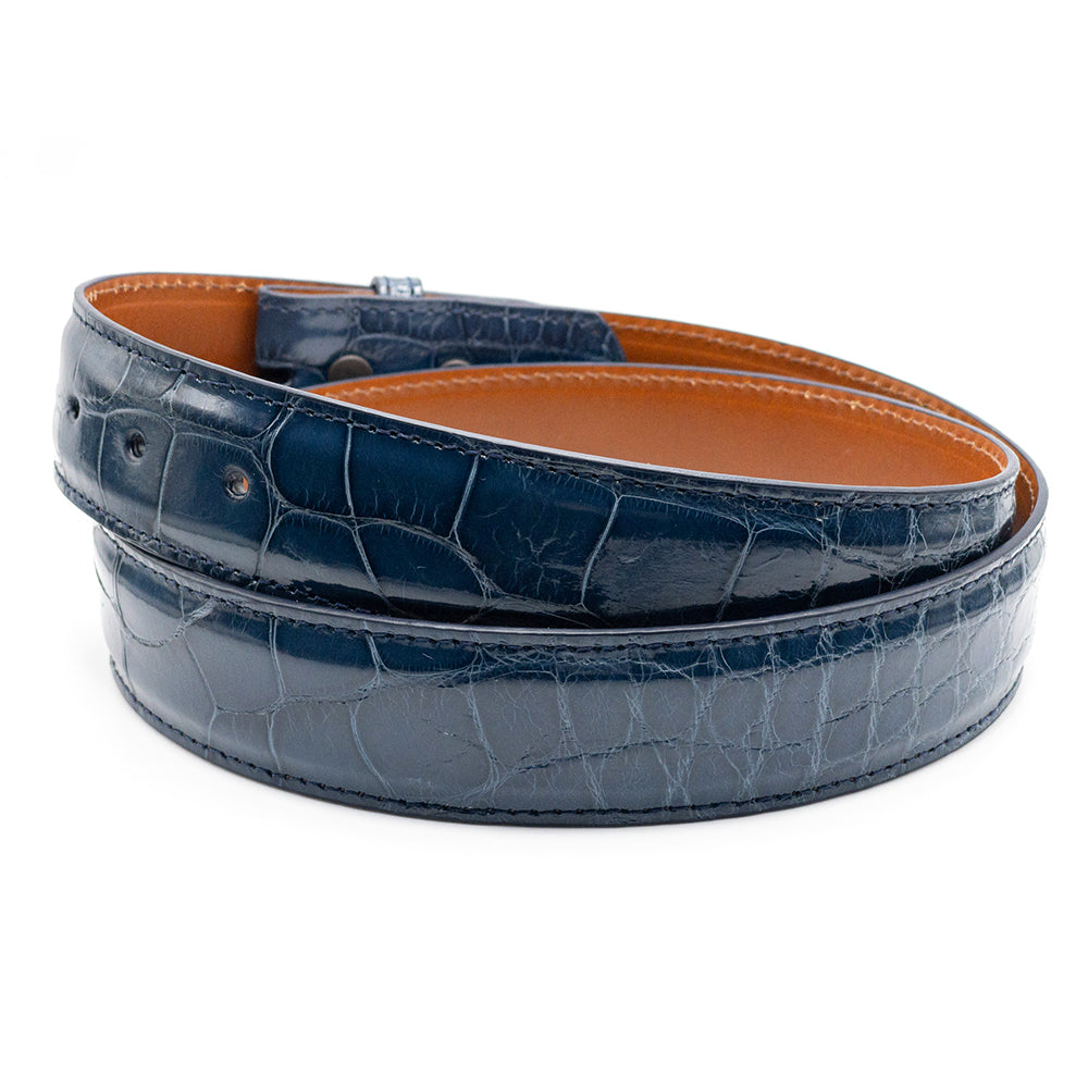 Denim Blue Alligator Belt Srap