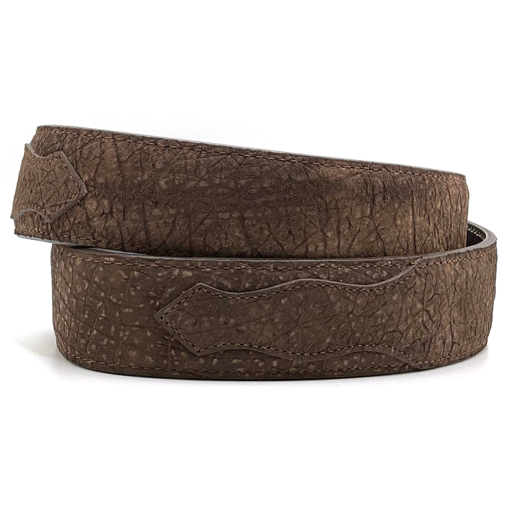 Distressed Hippo Leather Belt Strap