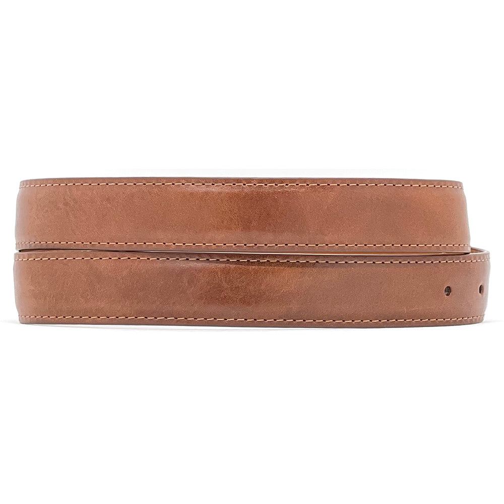 Cognac Italian Calf Leather Belt Strap