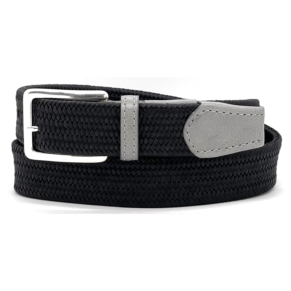 Black/Grey Nylon Braided Belt