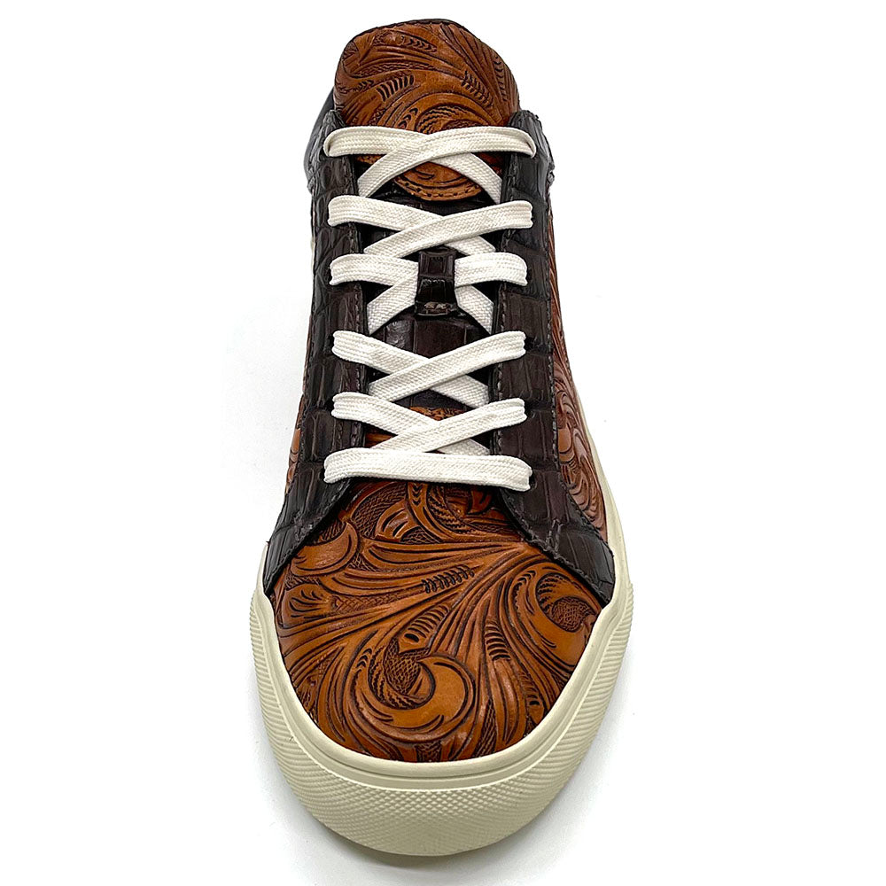 Hand Tooled Leather Sneakers
