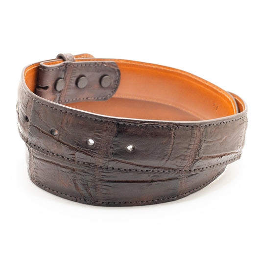 Matte Brown Alligator Belt Straps