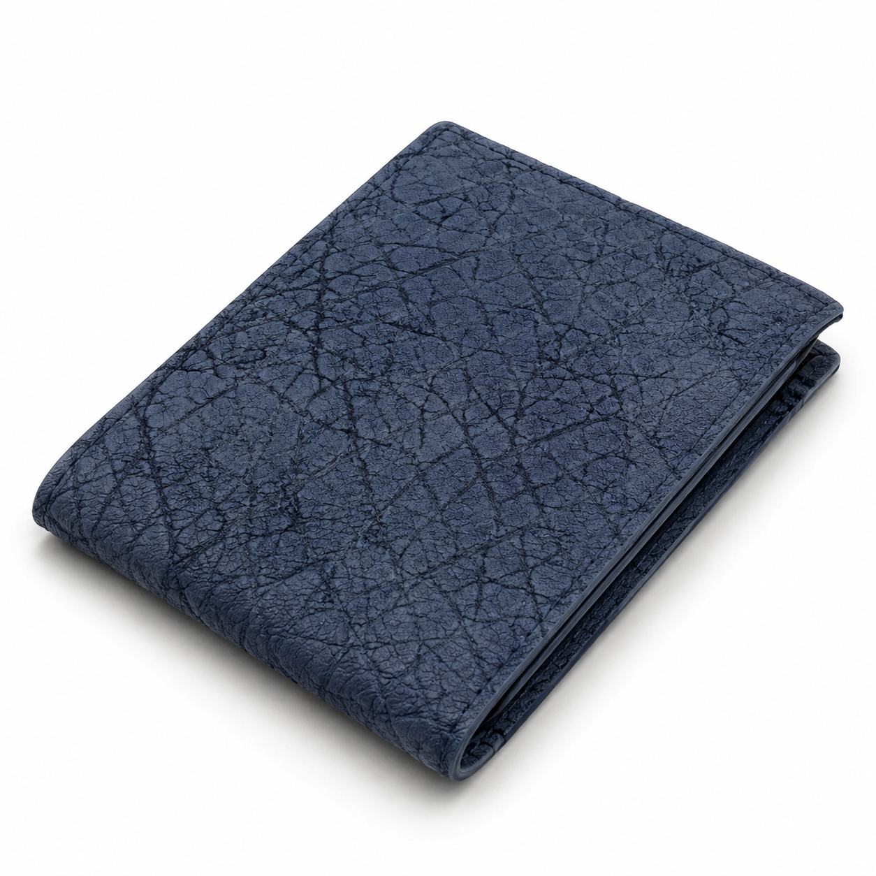 Navy blue hippo slim fold wallet.
