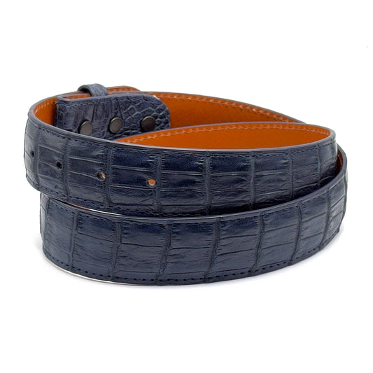 Navy Blue Nile Crocodile Belt Straps