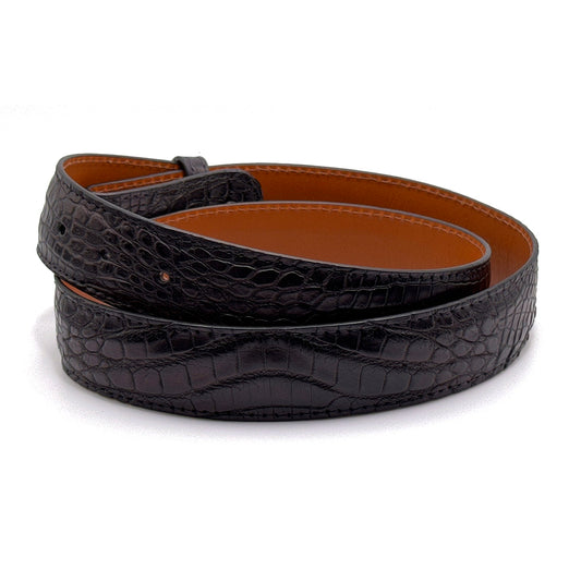 Black Nile Crocodile Belt Straps