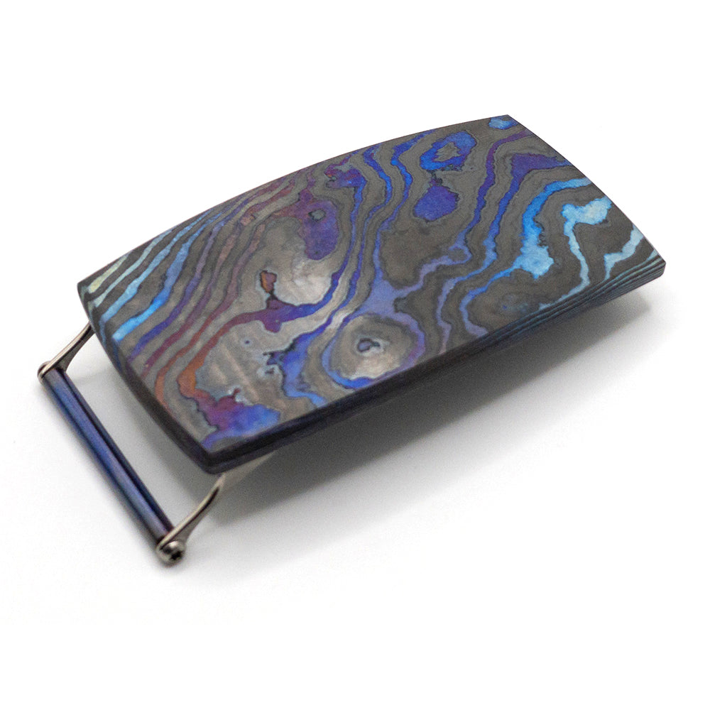 Top view, Pat Pruitt Space Cowboy belt buckle.