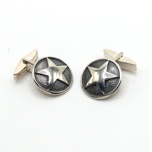 RDM 3D Lone Star Silver Cufflinkd 