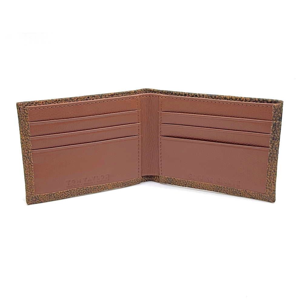 Slim-fold wallet interior showing six card slots.