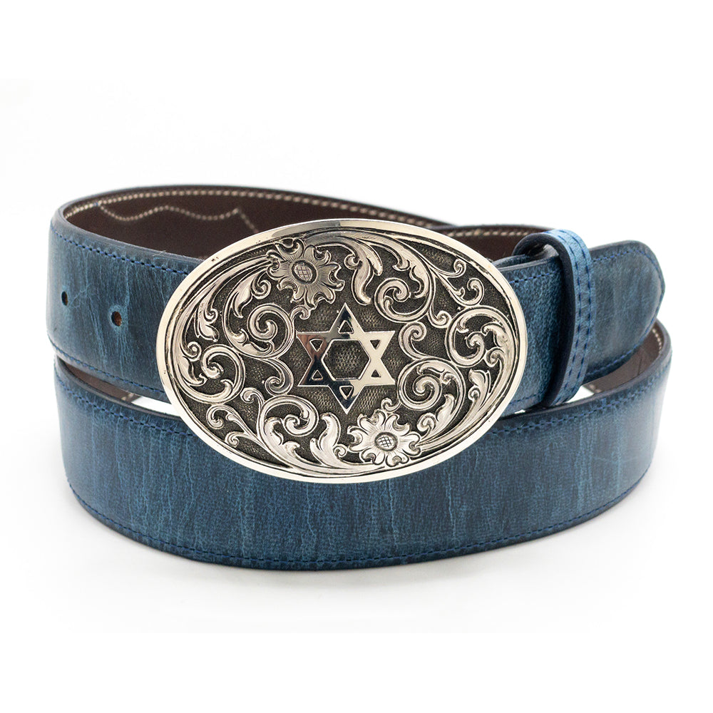 Silver King Star of David Belt Buckle