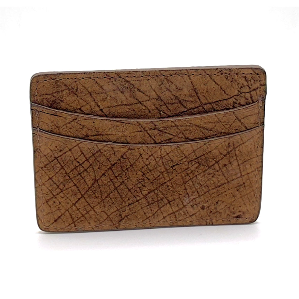 Tan hippo leather card case