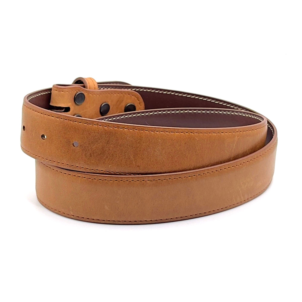 Tan ranch leather belt strap.