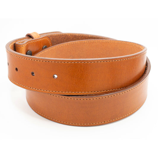 Handmade tan brildle leather belt strap