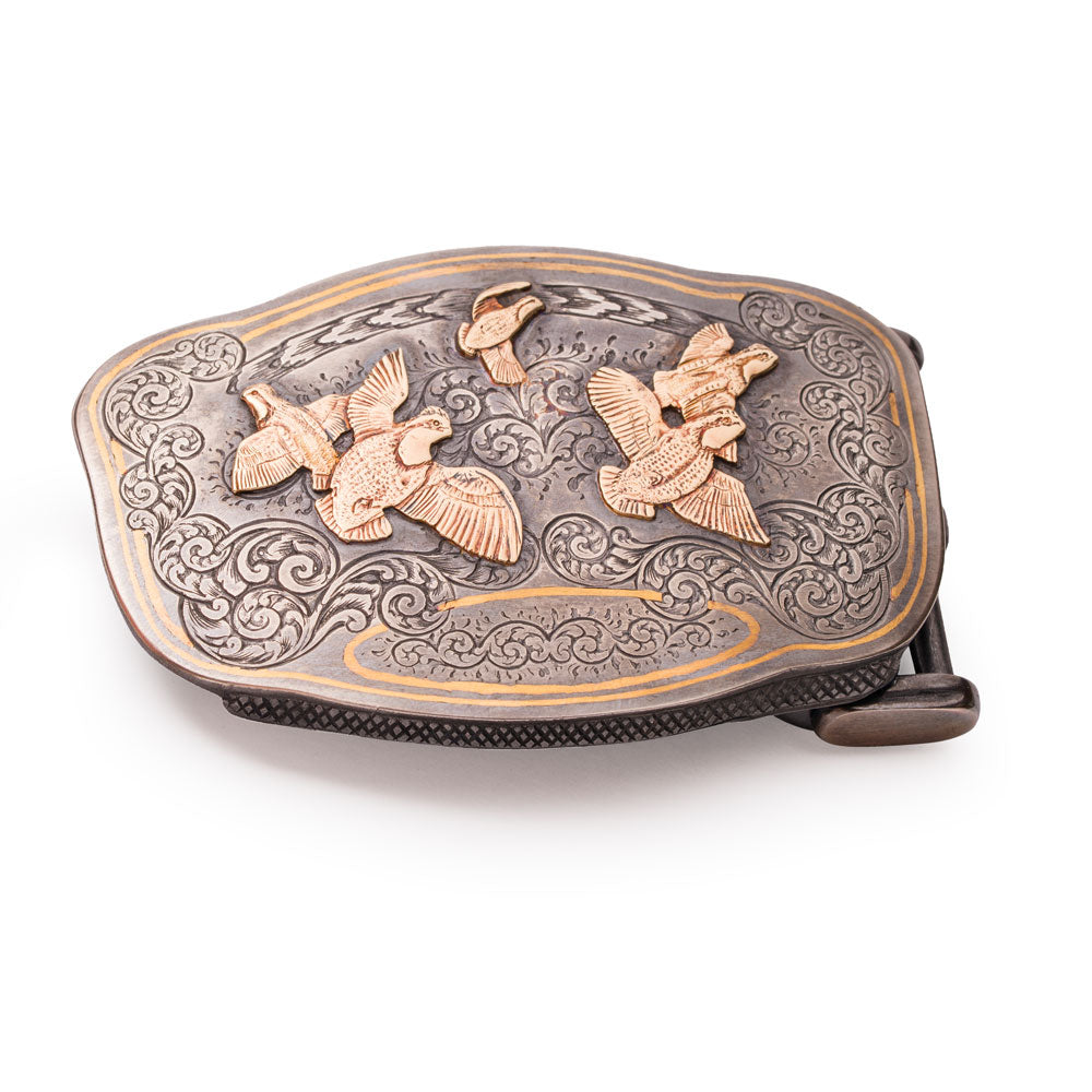 Neil Hunt "Covey of Quail" belt buckle.