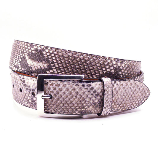 White & Black Python Golf Belt & TT Silver Buckle