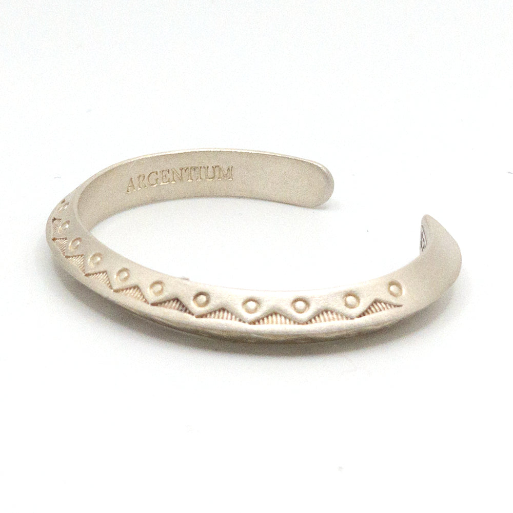 Chris Pruitt stamped Argentium silver cuff bracelet.