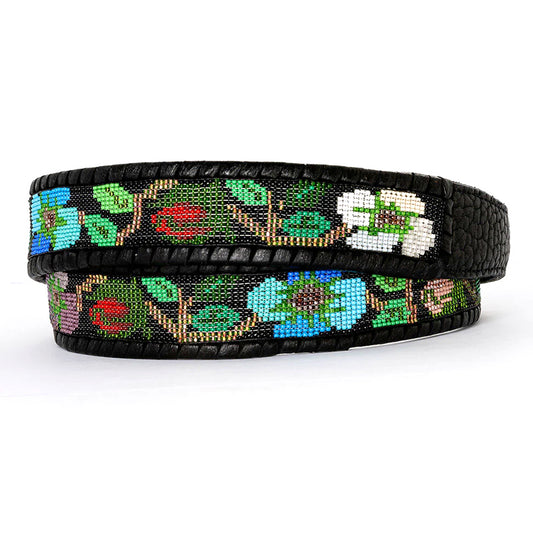 Cree Flowers Beaded Belt