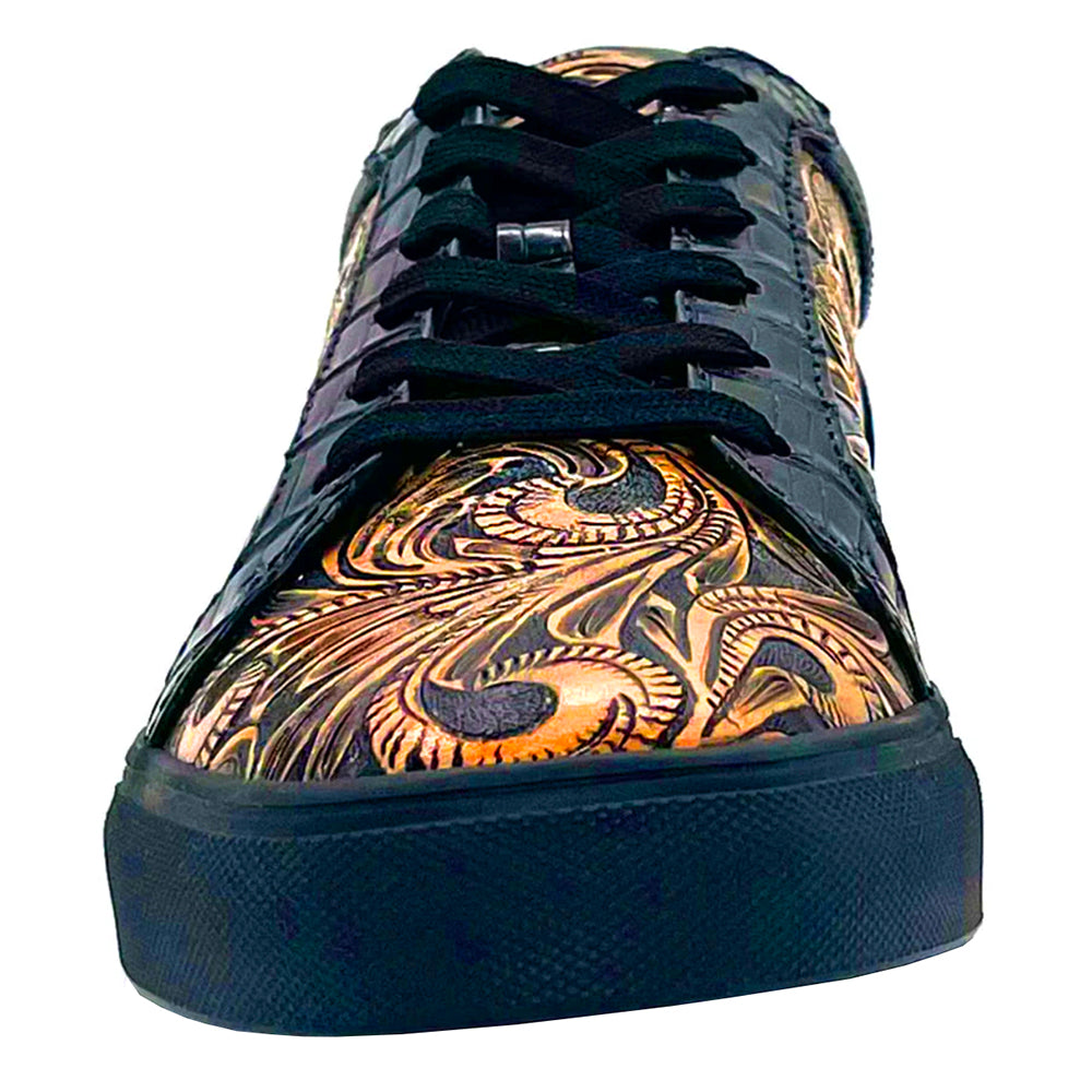 Hand-Tooled Leather Sneakers