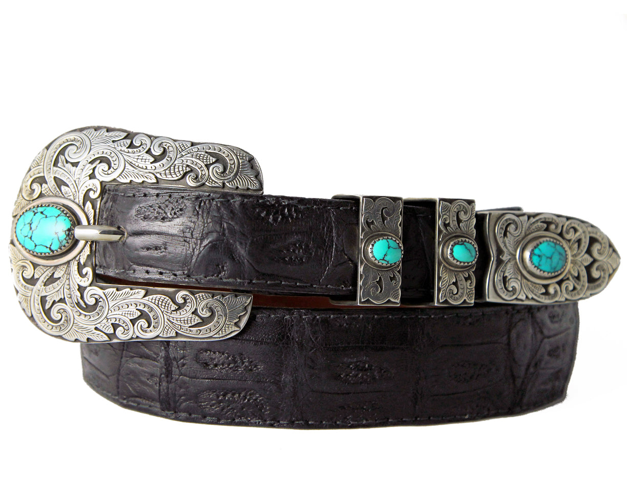 Richard Stump Turquoise Belt Buckle Set