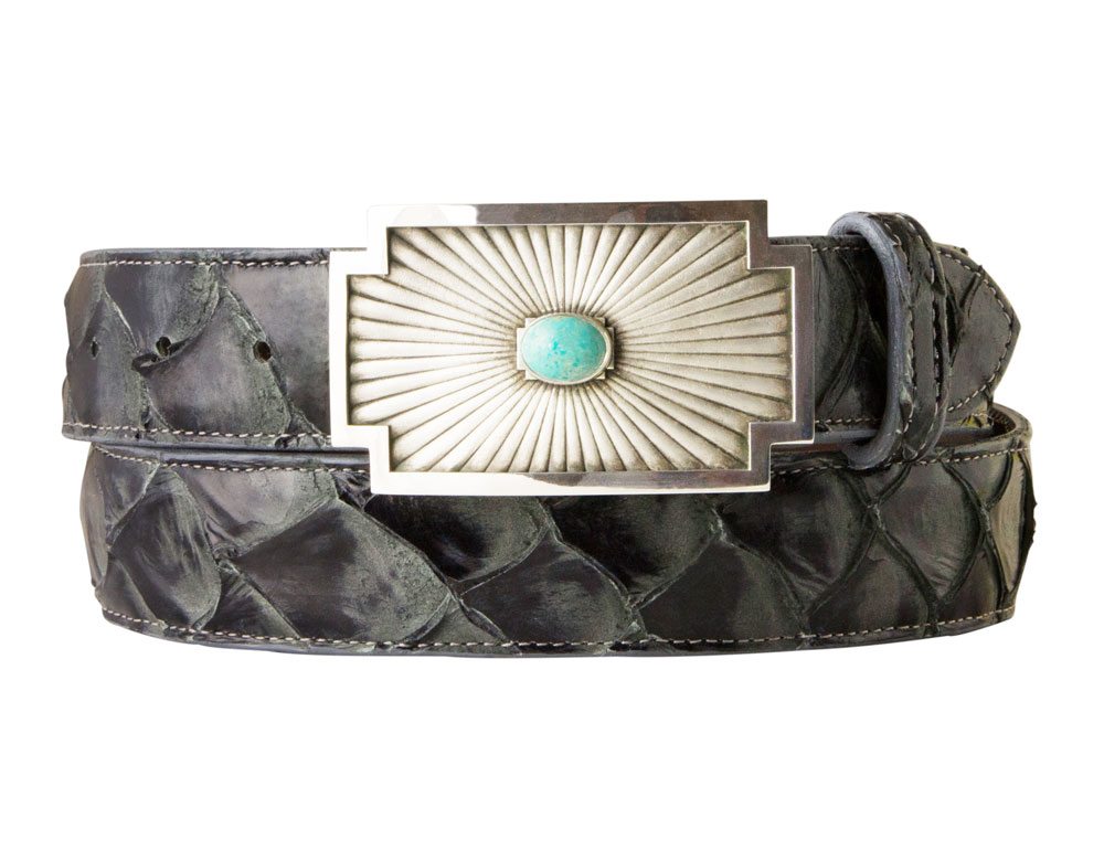 Chacon Sterling Silver and Turquoise Belt Buckle