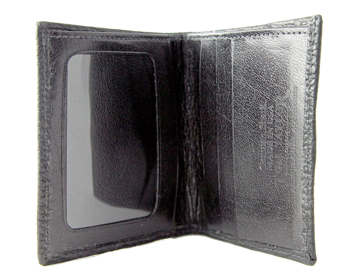 The inside of a Bison Leather Wallet