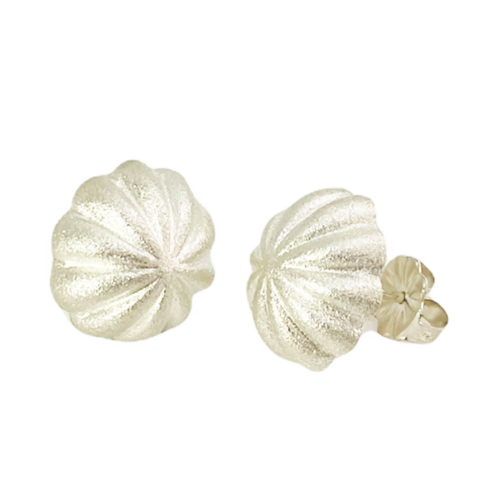 ﻿Chris Pruitt Button Fluted Post Earrings