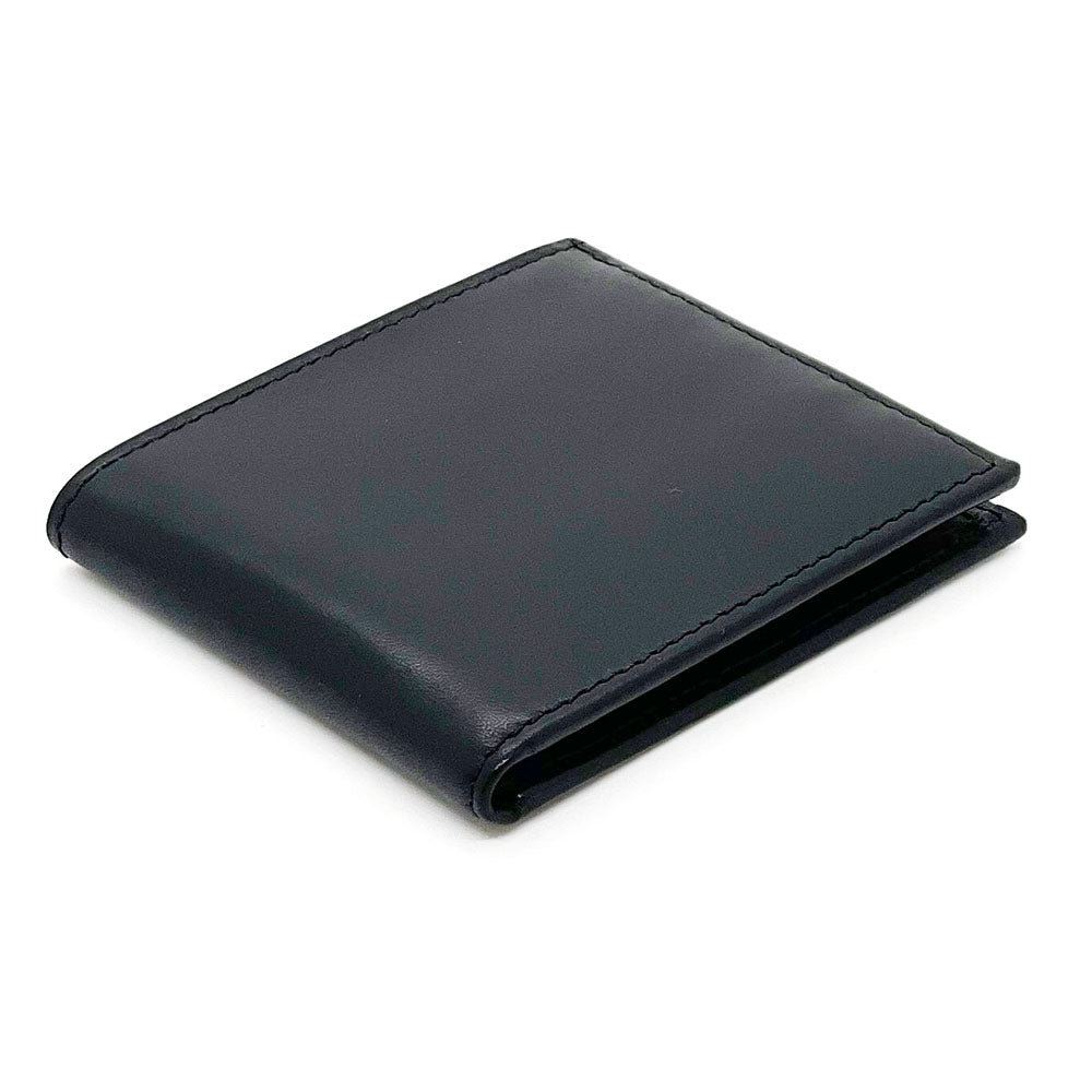 Black Italian Calf Leather Hipster Wallet