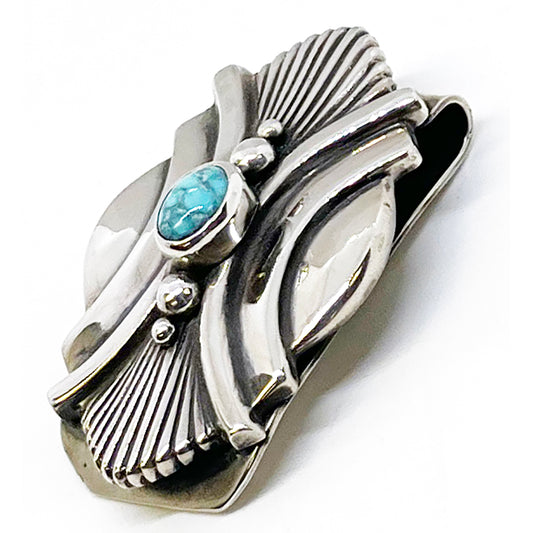 Silver & Turquoise Money Clip