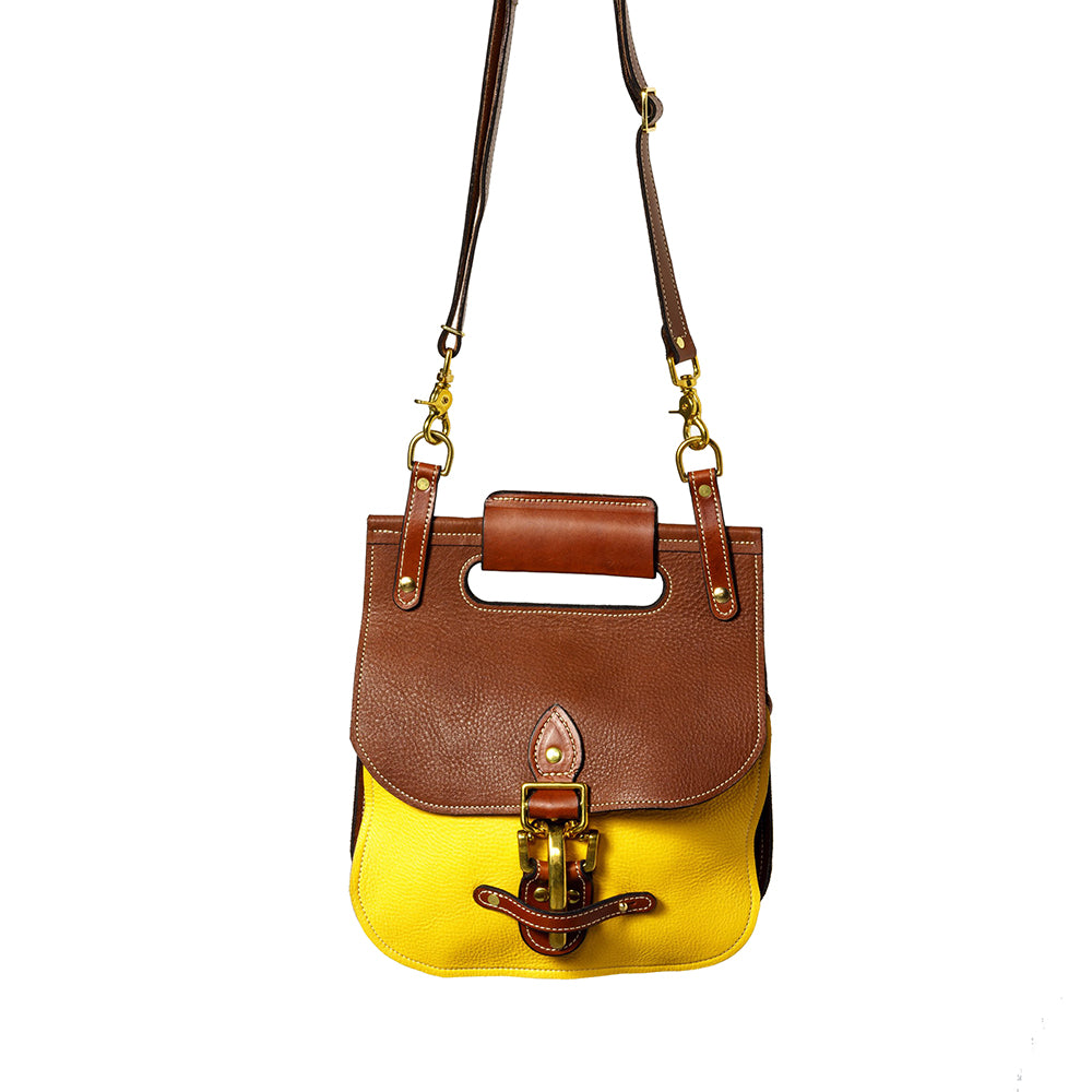 Billy Sunday Chestnut & Yellow Crossbody Leather Bag
