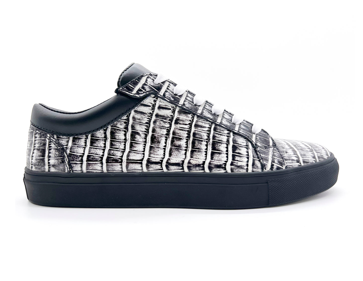 Black Caiman Crocodile Sneakers
