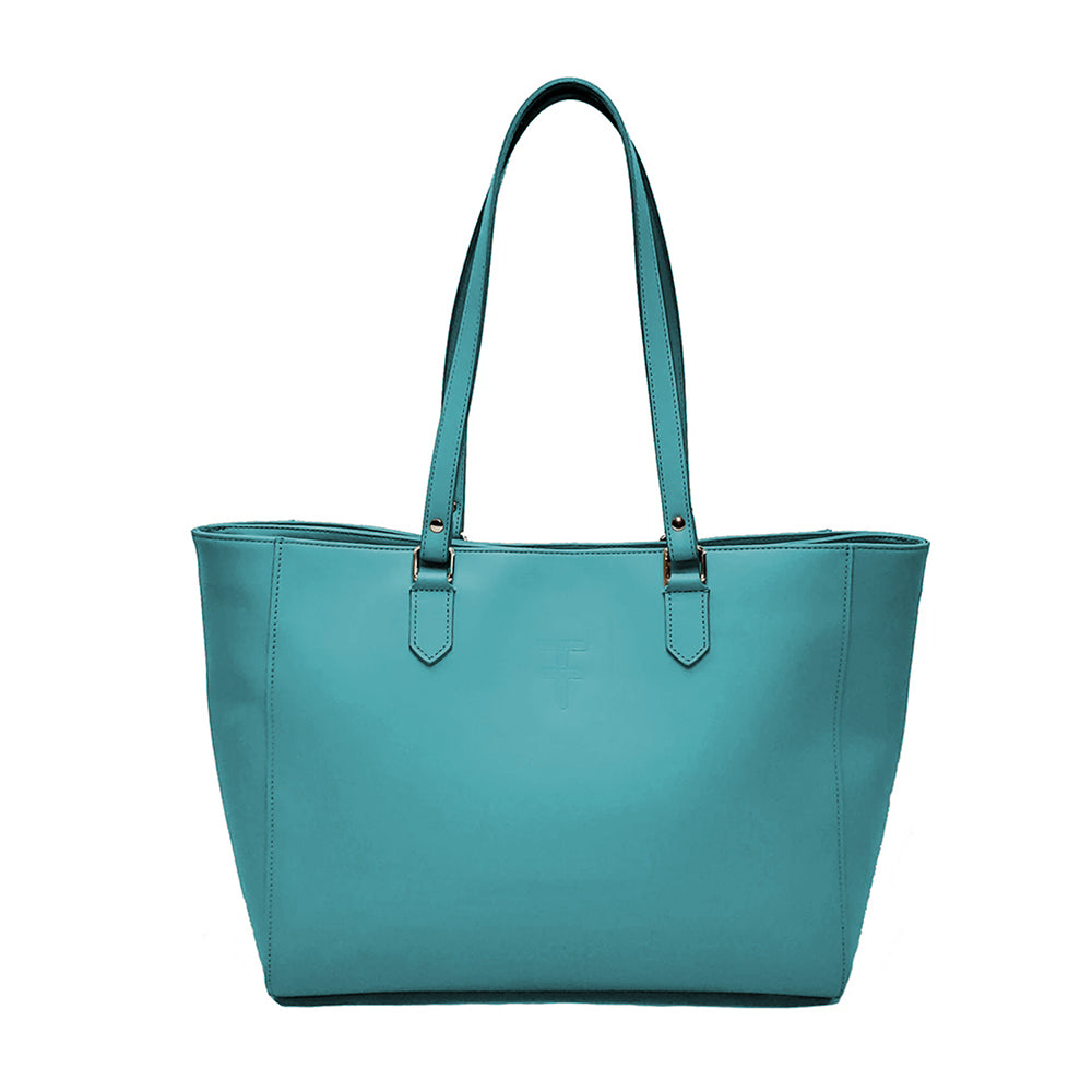 Turquoise Tom Taylor Leather Tote