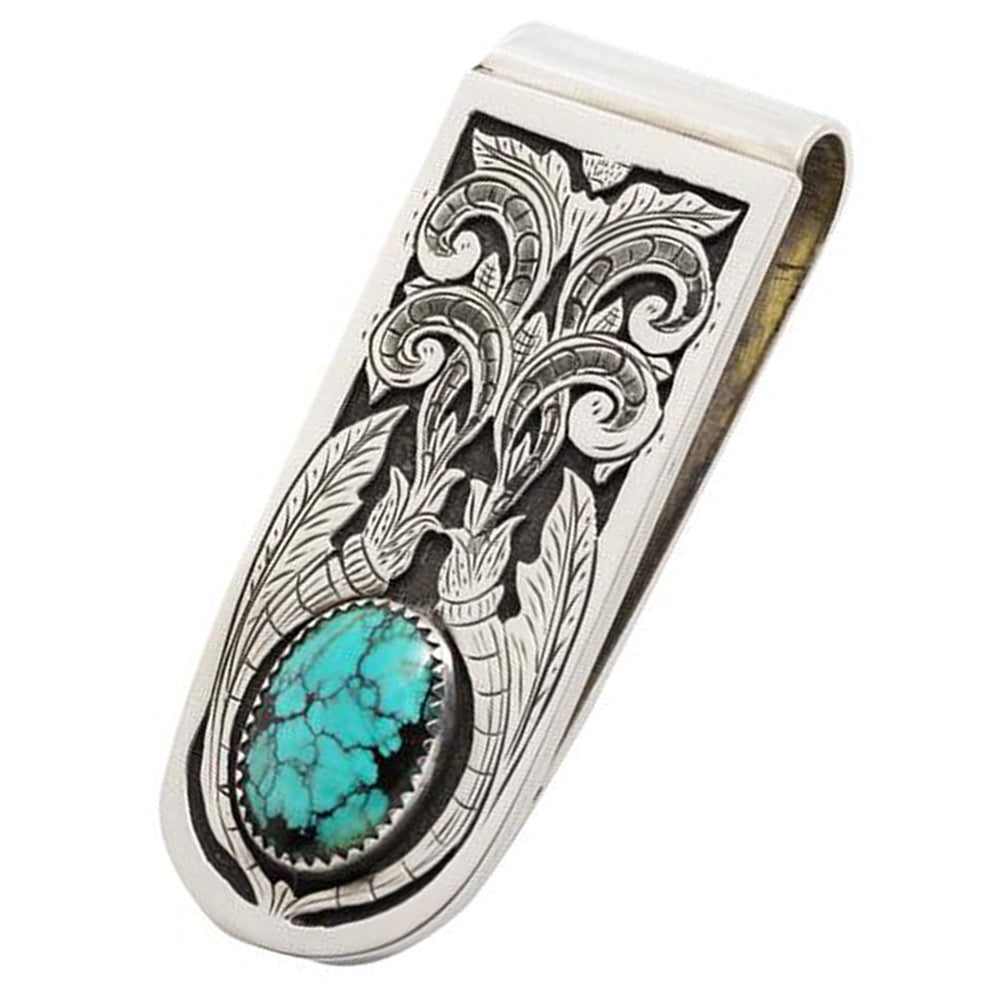 Richard Stump Silver and Turquoise Money Clip