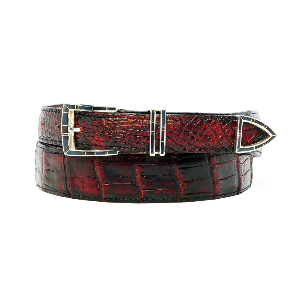 B G Mudd Inlay Belt Buckle Set