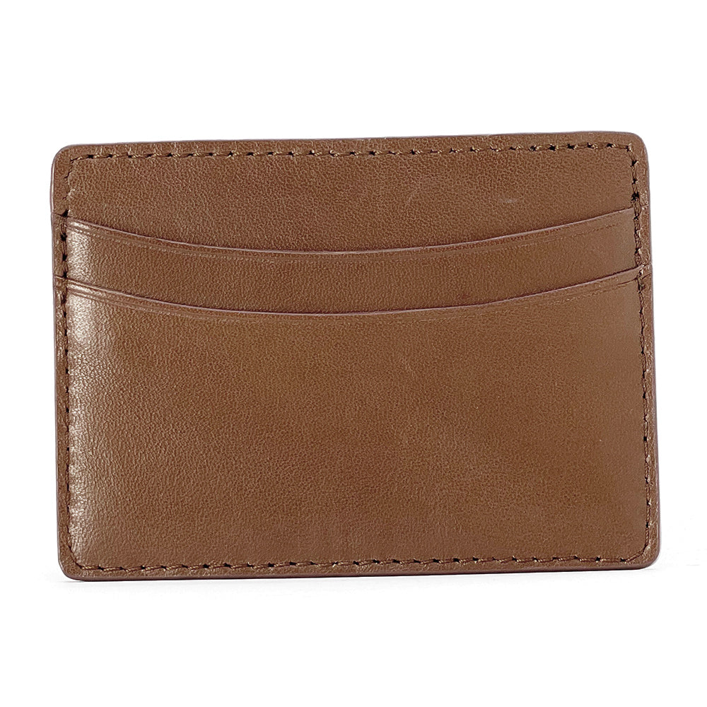 Brown Italian Calf Leather Card Case