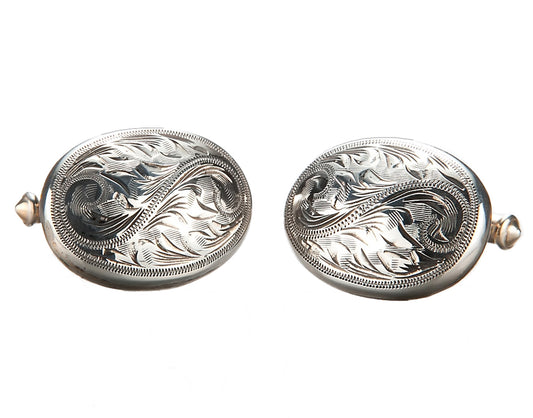 Sunset Trails Engraved Sterling Silver Cufflinks