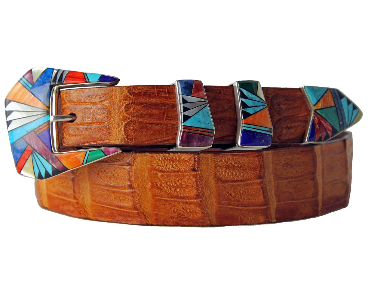 B G Mudd Inlay Belt Buckle Set