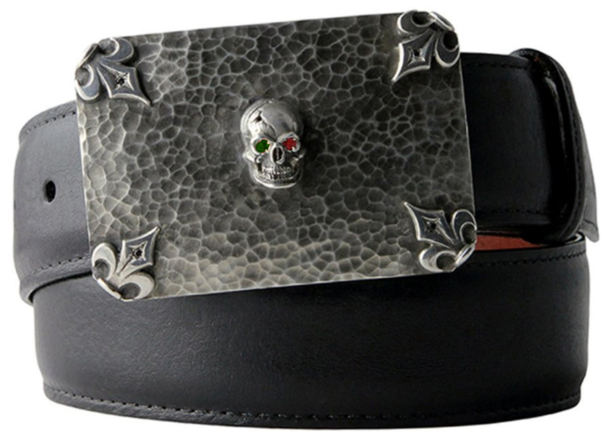 Sterling Silver Skull Belt Budkle