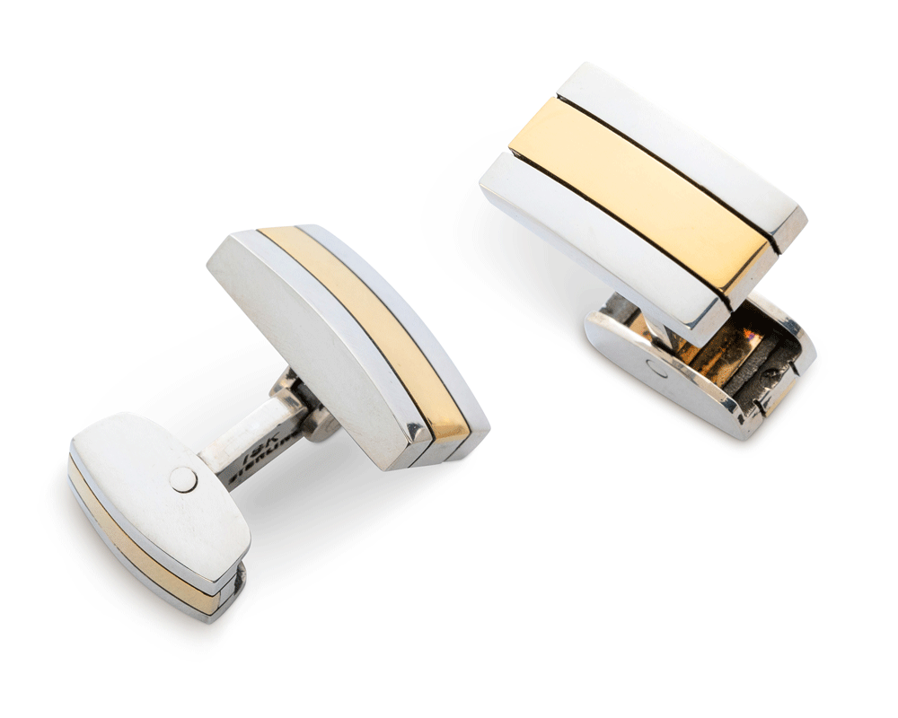 Silver and Gold Cuff Links